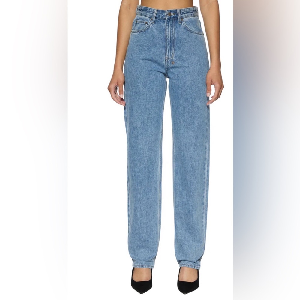 Ksubi Women's Straight Leg Jeans in Light Blue Denim